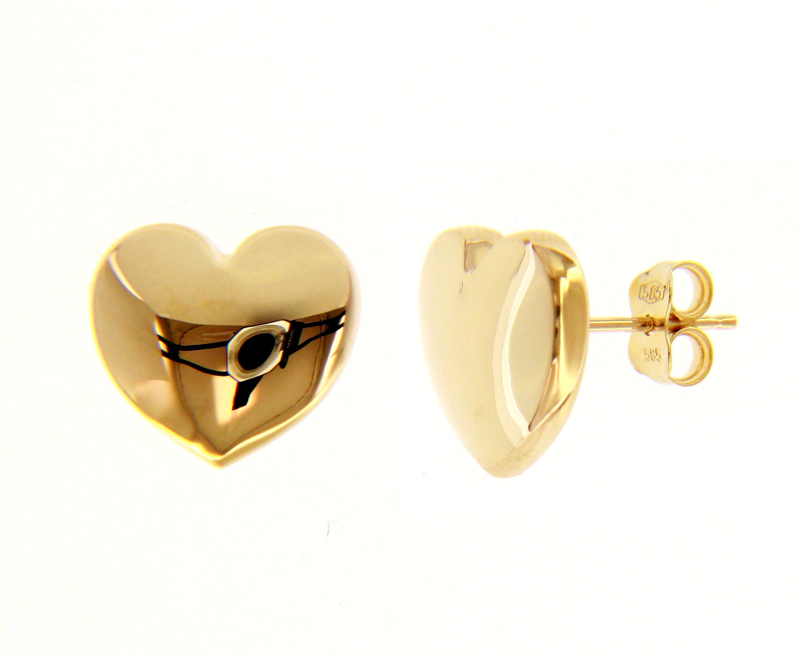 Golden heart earrings 14k (code S225048)